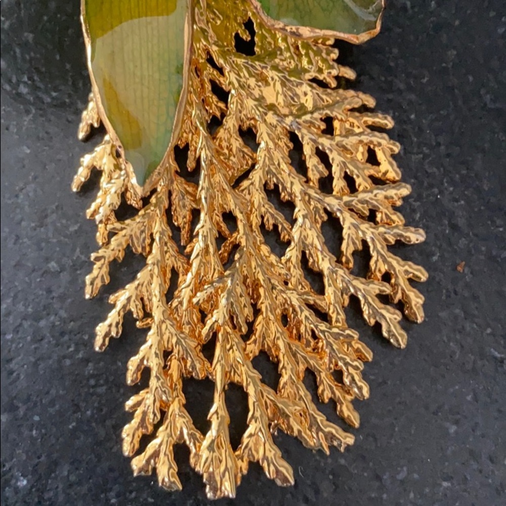 Statement Necklace: Orchid Dipped In Gold - image 4